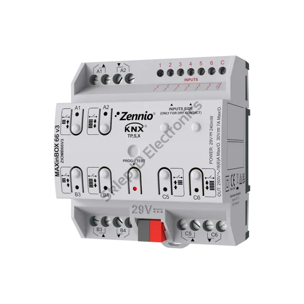 MINIBOX25 MN25 v3 ► moduł wielofunkcyjny KNX: 2 wyjścia 16A + 5 wejść analogowo-binarnych, KNX Secure