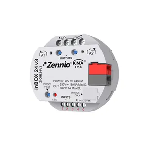 InBox24 IB24 v3 ► moduł aktorów KNX - 2 wy przekaz 16A / 4 we analog-bin, Master-Light, podtynk