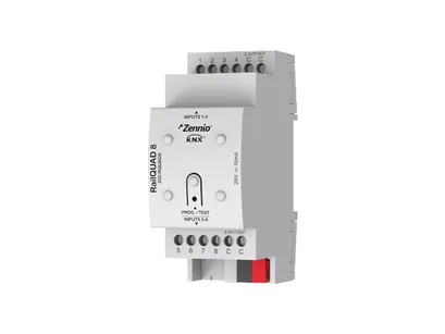 Rail QUAD8 ► sensor analogowy / binarny KNX, 8 wejść A/D